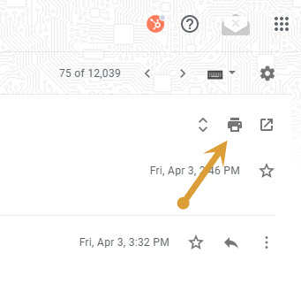 Print option in Gmail