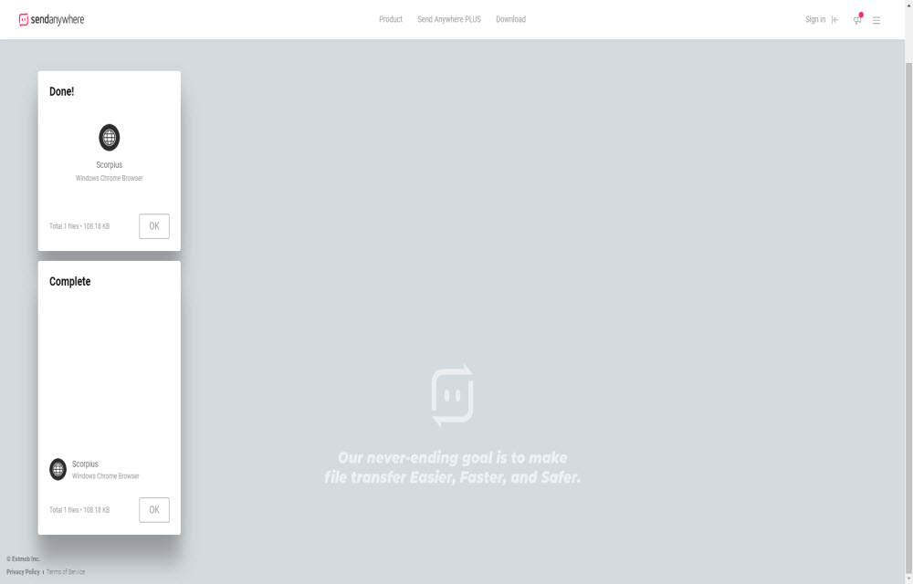 SendAnywhere UI