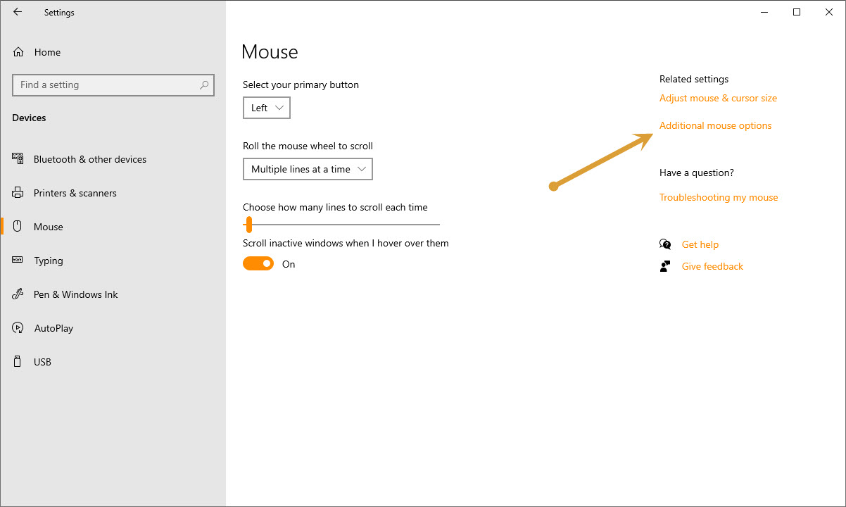 Additional Mouse Options