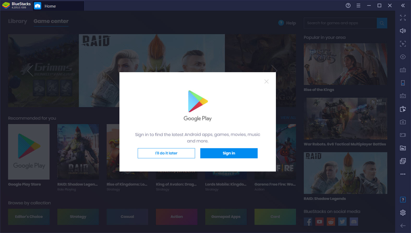 Bluestacks Google Sign-in