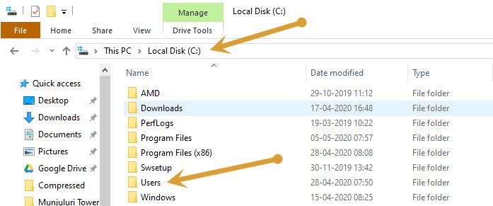 C Drive-users