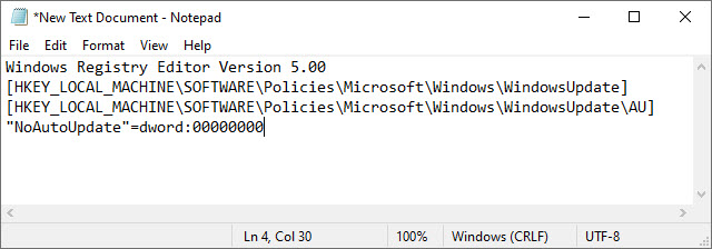 Code in Text Document