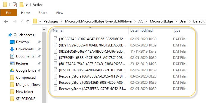 Delete all files in Active folders