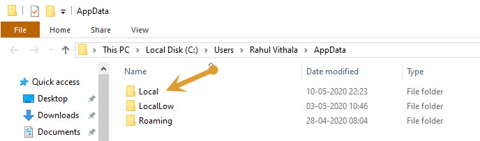 Local Folder in User group