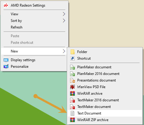 Opening new text document
