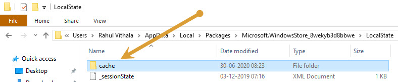 Cache folder