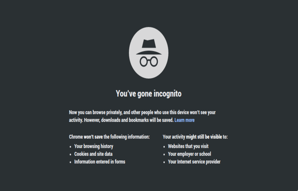 Google incognito mode