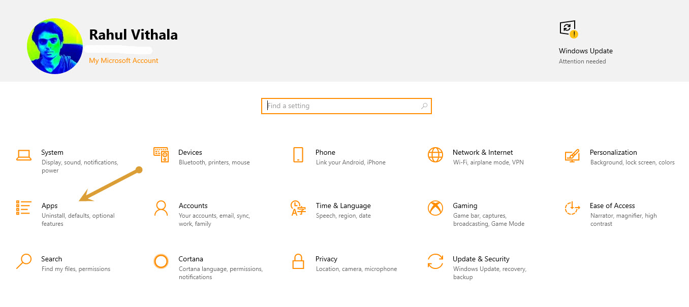 Settings - Apps