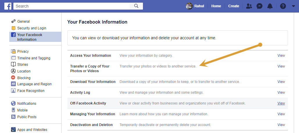 Transfer a copy of your photos and videos