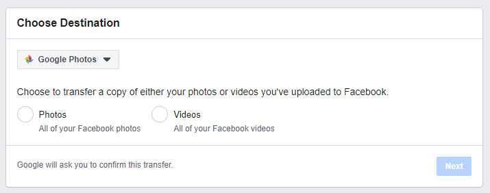 transfer a copy of photos or videos uploaded
