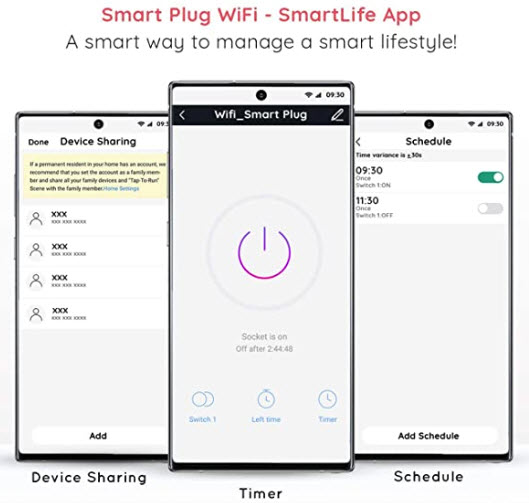 Acasa 10A Wi-Fi Smart Plug app UI