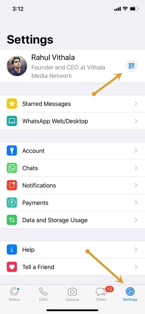 WhatsApp screen
