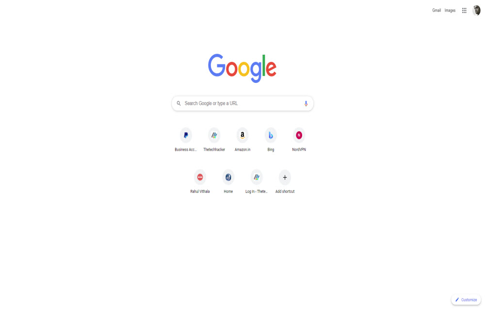 chrome not showing most visited