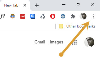 Google Chrome 3 dots menu