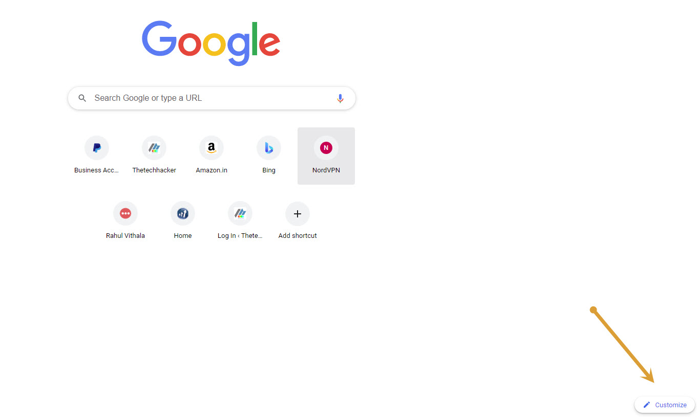 Google Chrome Customize