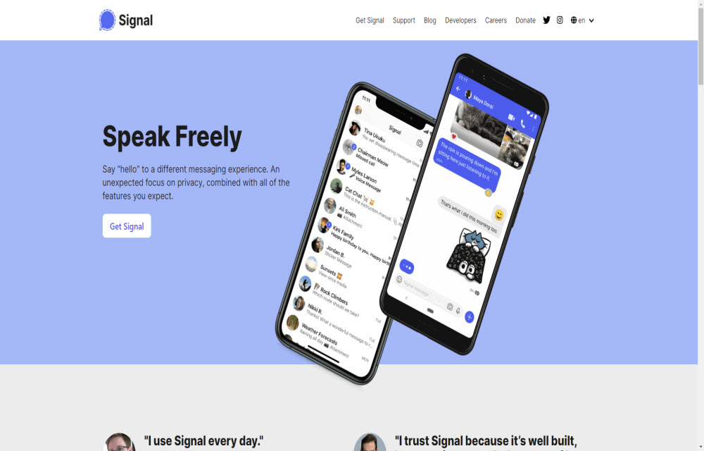 signal app for web