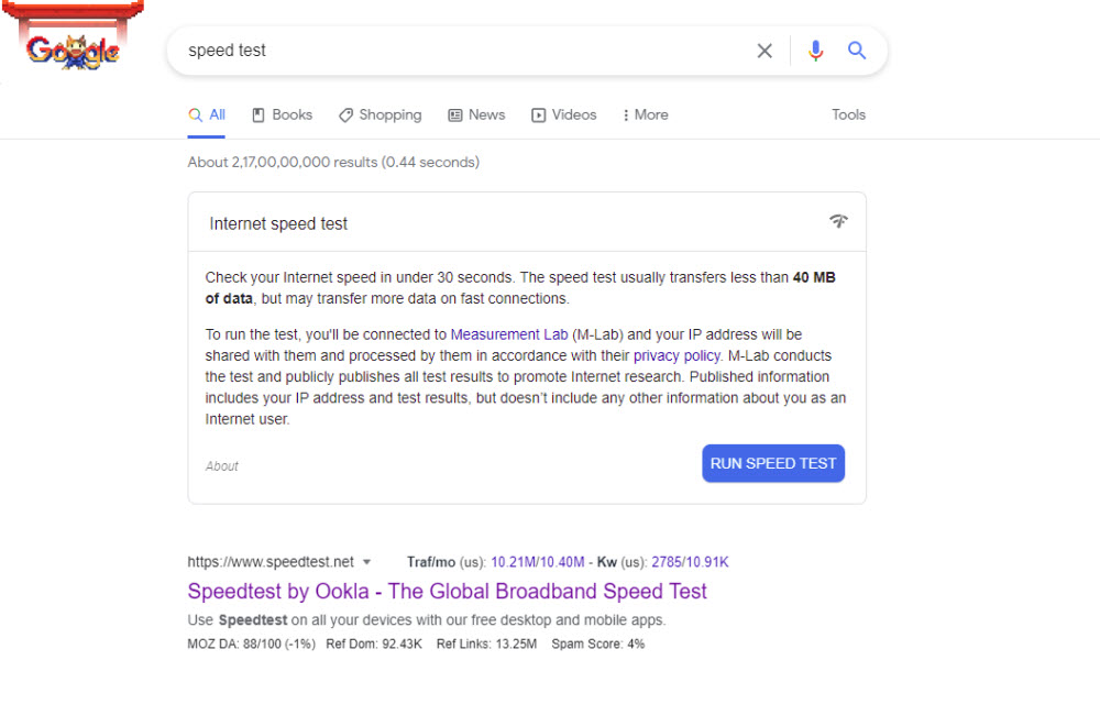 google speed test