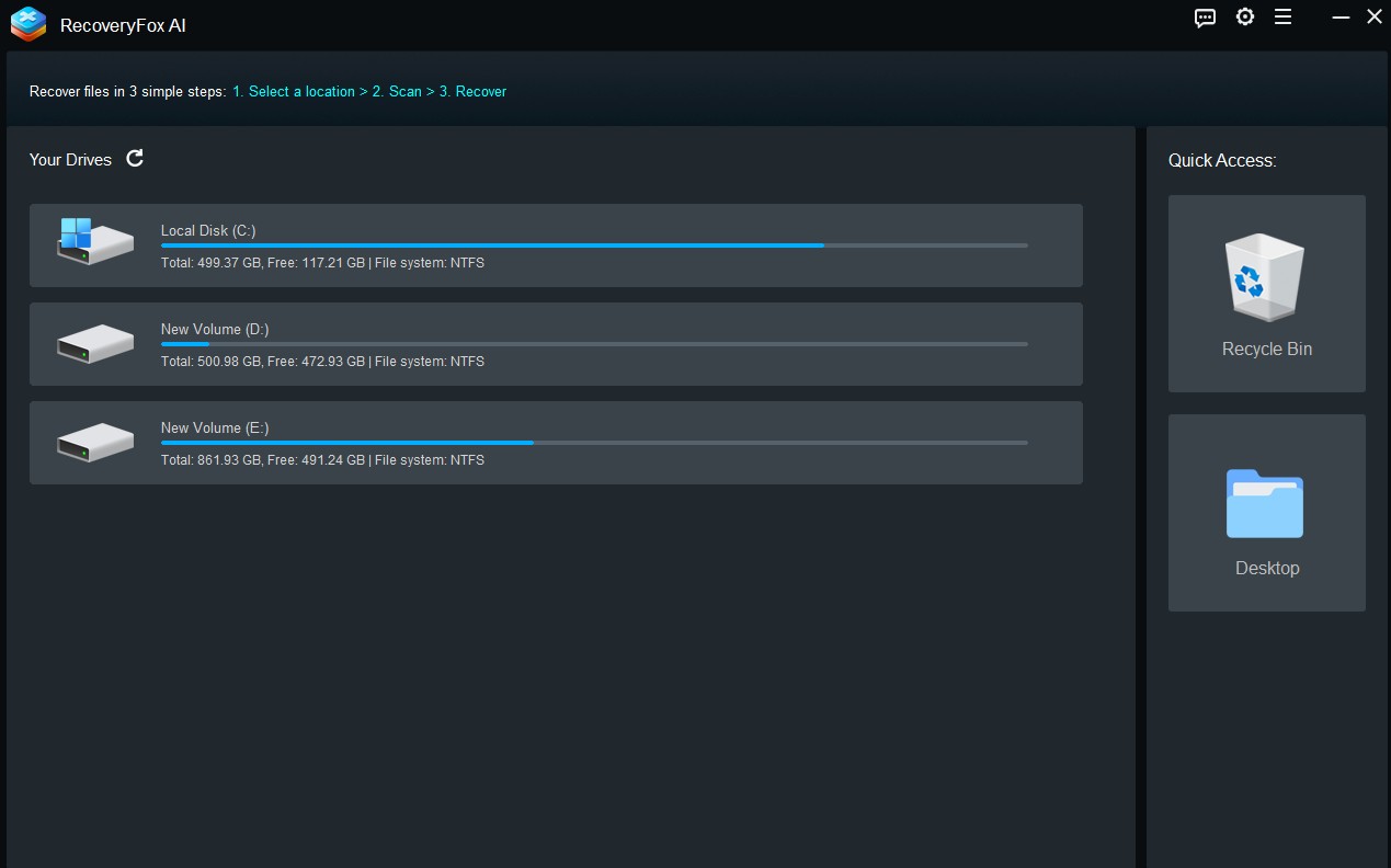 Recoveryfox UI