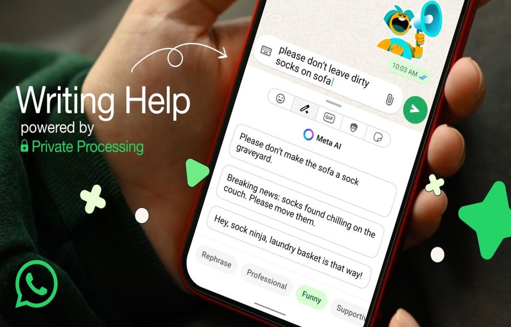 WhatsApp adds ‘Writing Help’ to polish message tone with privacy-first AI