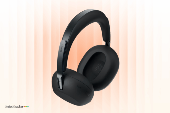 A high-resolution close-up product shot of the luxury Sony 1000X The ColleXion over-ear headphones, highlighting the polished stainless steel chassis, thick black vegan leather ear cushions, and the dedicated 360 Reality Audio physical button.