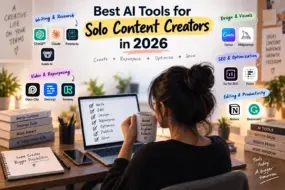 Solo content creator using AI tools for writing, video, design, SEO, editing, and content repurposing.