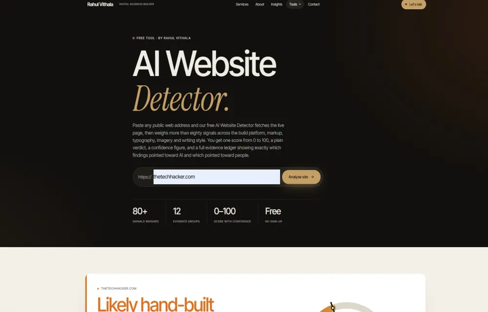 Was This Website Made With AI- Introducing the AI Website Detector